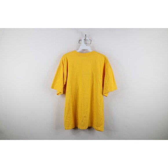 Vtg 90s Streetwear Mens XL Spell Out Anchorage Alaska USA Flag T-Shirt Yellow - Picture 7 of 9